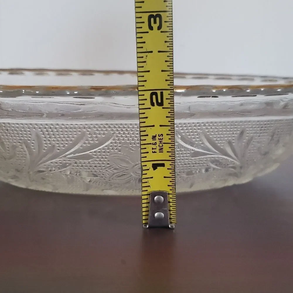 Vintage Indiana Glass Crystal Sandwich Bowl Oval 8.5